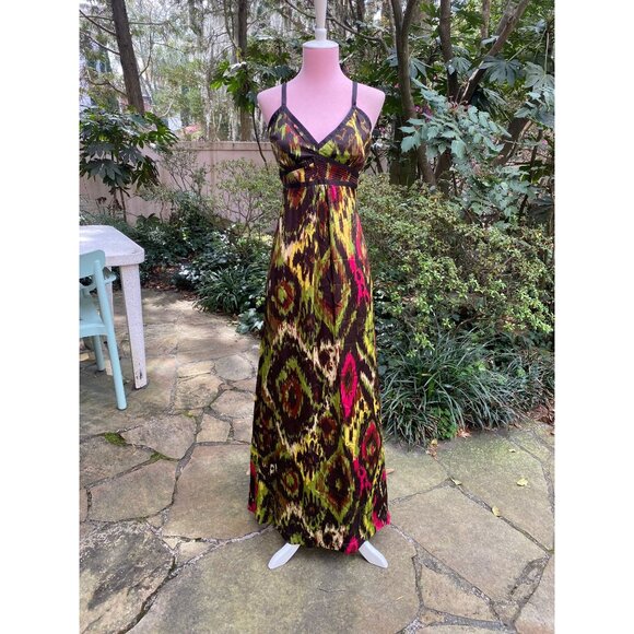 Silk Maxi Dress, Silk Dress, Festival Dress, Boho Maxi Dress L - Picture 2 of 8